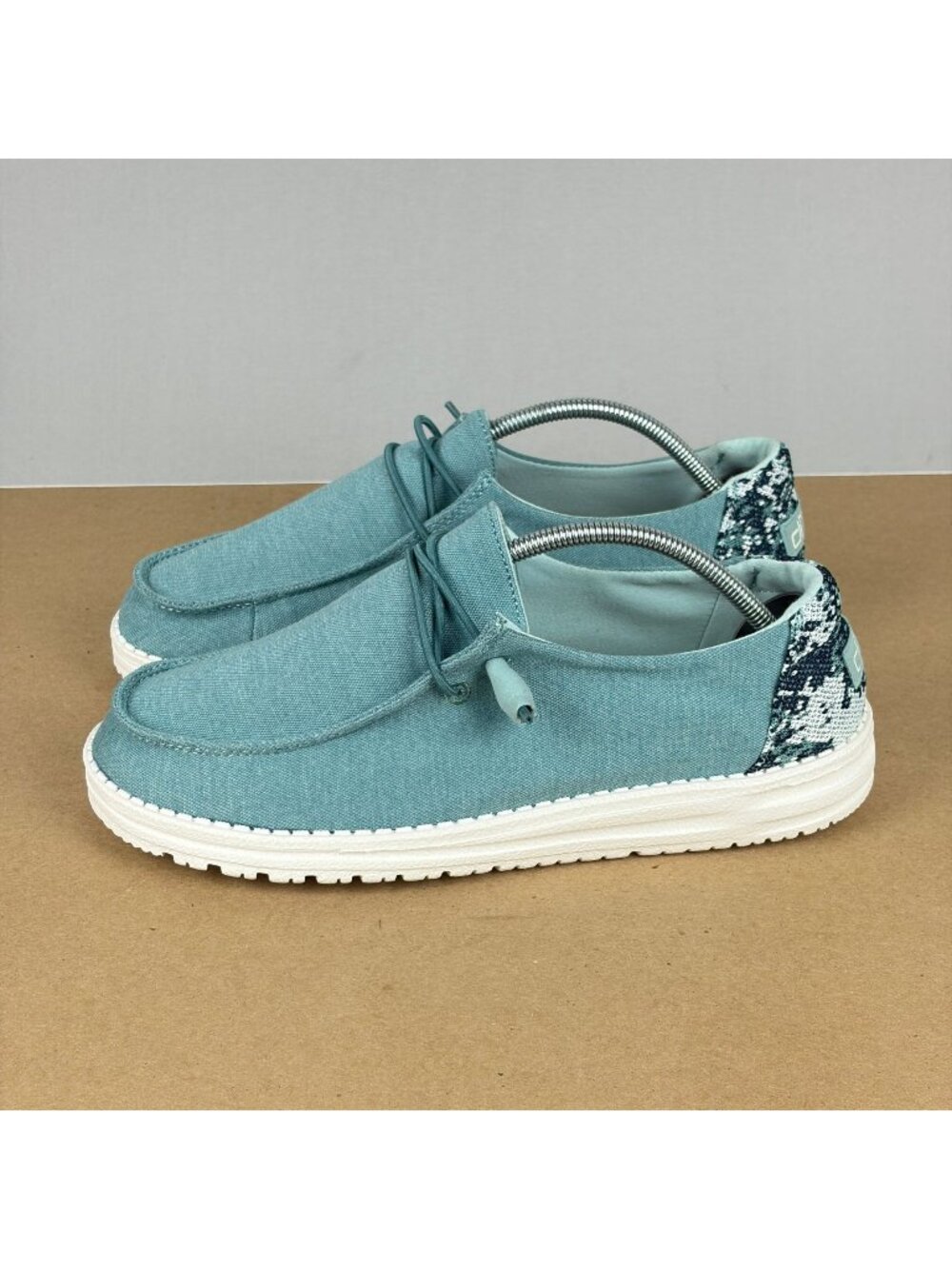 Hey Dude Wendy Stretch Fleece Sea Blue Womens 9 Casual Shoes Slip On Comfort
